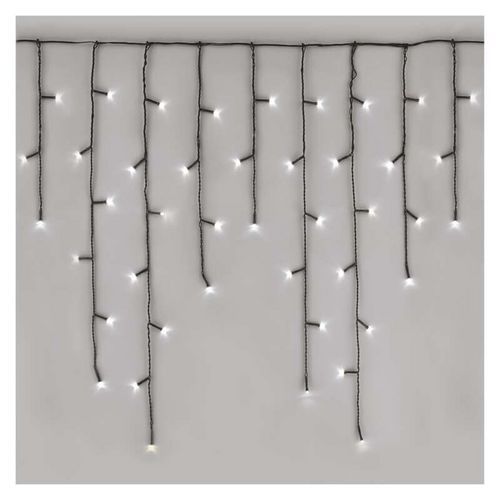 LED vánoční rampouchy, 3,6 m, venkovní i vnitřní, studená bílá, programy