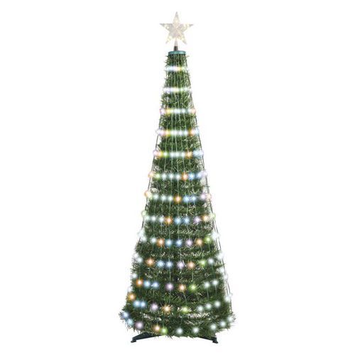 LED vánoční stromek se světelným řetězem a hvězdou, 1,8 m, vnitřní, RGB, ovladač, časovač
