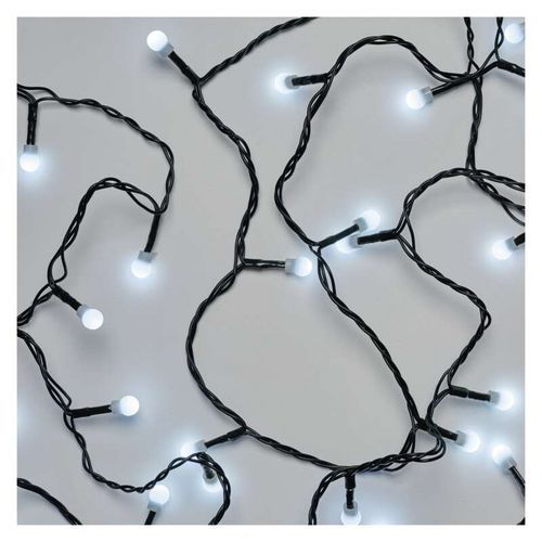 LED vánoční cherry řetěz - kuličky, 8 m, venkovní i vnitřní, studená bílá, časovač