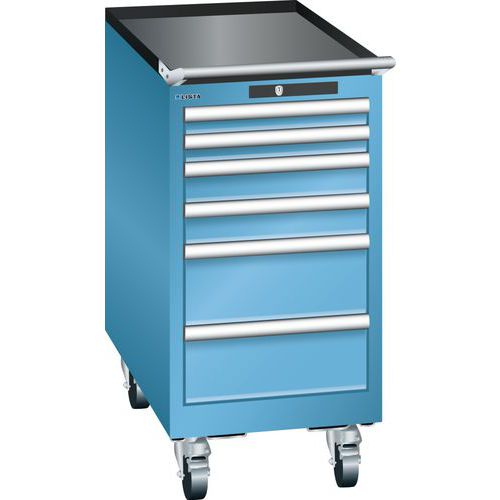 Mobilní dílenské zásuvkové skříně Lista, 6 zásuvek, 411x725x840mm