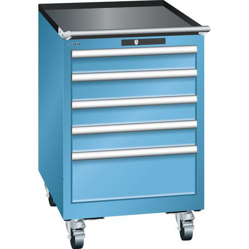 Mobilní dílenské zásuvkové skříně Lista, 5 nebo 6 zásuvek