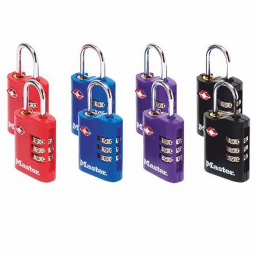 Set kombinačních visacích zámků pro zavazadla TSA 4686EURT Master Lock, 30 mm, 8 ks