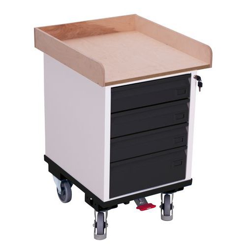 Dílenské vozíky se 4 zásuvkami, vyvýšené okraje, 57,5 x 66 x 90,5 cm Dílenské vozíky se 4 zásuvkami, vyvýšené okraje, 57,5 x 66 x 90,5 cm