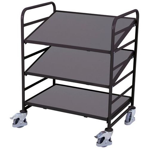 Policové vozíky Euro se šikmými policemi, 3 police, 93,5 x 66,5 x 112,5 cm Policové vozíky Euro se šikmými policemi, 3 police, 93,5 x 66,5 x 112,5 cm