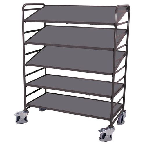 Policové vozíky Euro se šikmými policemi, 5 polic, 135 x 66,5 x 170 cm Policové vozíky Euro se šikmými policemi, 5 polic, 135 x 66,5 x 170 cm