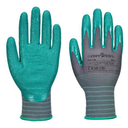Nitrilové rukavice Grip 15 Crinkle (Pk12), zelená/šedá