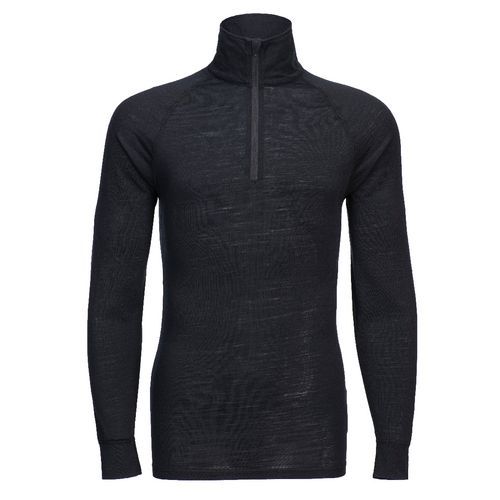 Tílko na zip z vlny Merino 1/4 Zip, černá