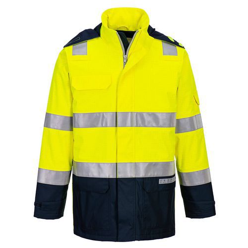 Bunda Bizflame Rain+ Hi-Vis Light Arc, modrá/žlutá