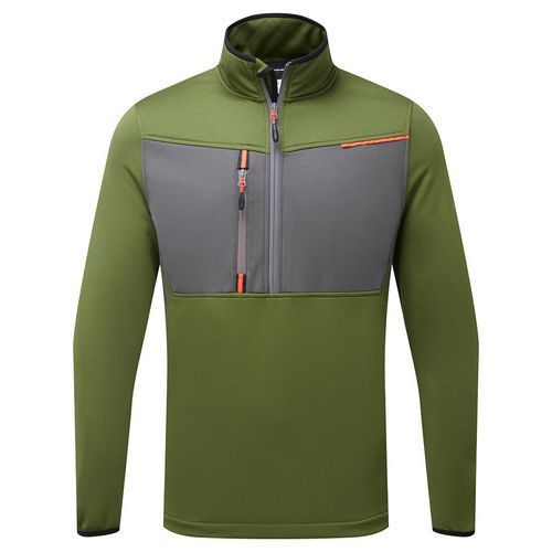 WX3 Tech Fleece poloviční zip, tmavě zelená