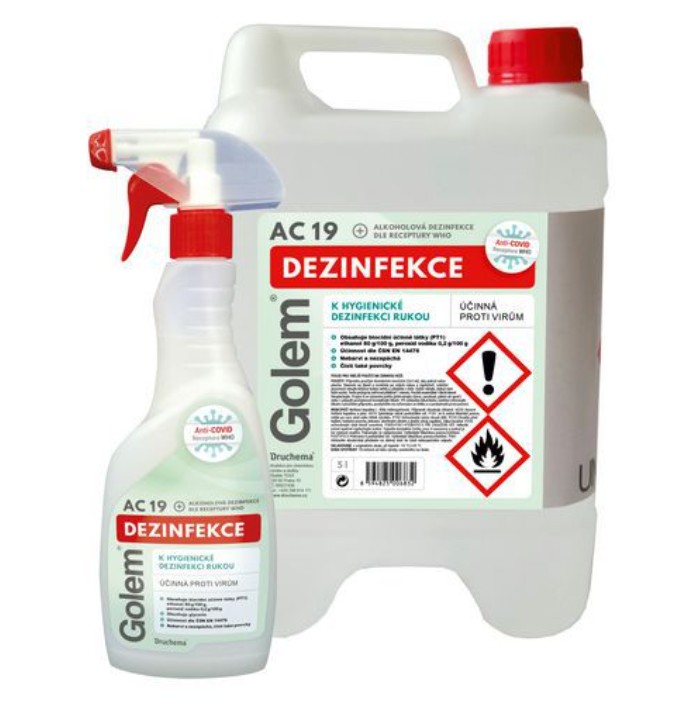 Alkoholová dezinfekce na ruce Golem AC19