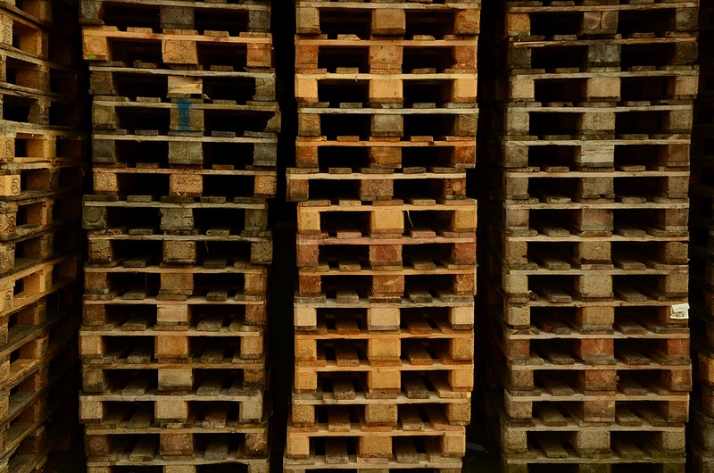 Stacks of wood pallets. Free public domain CC0 image