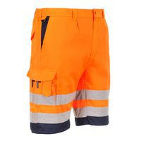 Hi-Vis kraťasy z lehkého polyesteru a bavlny, modrá/oranžová
