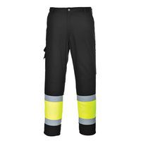 Hi-Vis lehké dvoubarevné Combat kalhoty, černá/žlutá