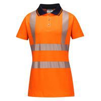 Hi-Vis dámská bavlněná polokošile Comfort Pro S/S, černá/oranžová