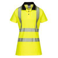 Hi-Vis dámská bavlněná polokošile Comfort Pro S/S, černá/žlutá