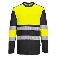 Tričko PW3 Hi-Vis třída 1 L/S, černá/žlutá