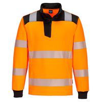 PW3 Hi-Vis 1/4 mikina se zipem, černá/oranžová
