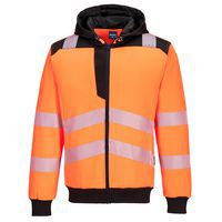 PW3 Hi-Vis mikina s kapucí na zip, černá/oranžová