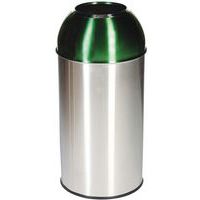 Kovové odpadkové koše Manutan Expert Dome na tříděný odpad, objem 40 l
