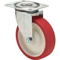 Polyuretanová transportní kola s přírubou, průměr 80 - 125 mm, otočná, kuličková ložiska