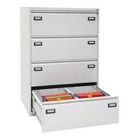 Dvouřadé kovové kartotéky A4 Ribble, 4 zásuvky