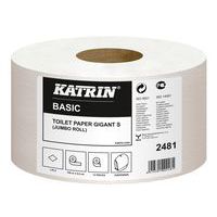 Toaletní papír Katrin Basic Gigant S 1vrstvý, 18 cm, 160 m, 68% bílá, 12 rolí