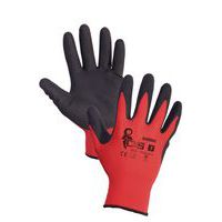 Povrstvené rukavice ALVAROS, červeno-černé