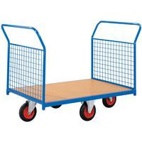 Plošinové vozíky s pevným madlem a trubkovými bočnicemi