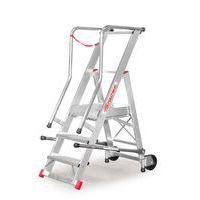 Pojízdný skládací hliníkový plošinový žebřík, 3 stupně