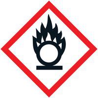 Výstražná CLP tabulka Manutan Expert - Riziko oxidace, samolepicí, 120 x 120 mm