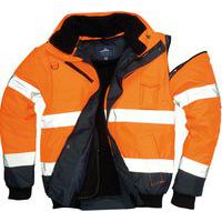 Reflexní nepromokavá bunda Bomber Contrast Hi-Vis, oranžová/modrá