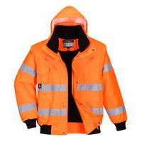 Reflexní nepromokavá bunda Bomber Hi-Vis 3v1, oranžová
