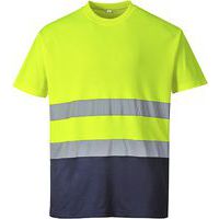 Reflexní tričko s krátkým rukávem Cotton Hi-Vis, žluté/modré