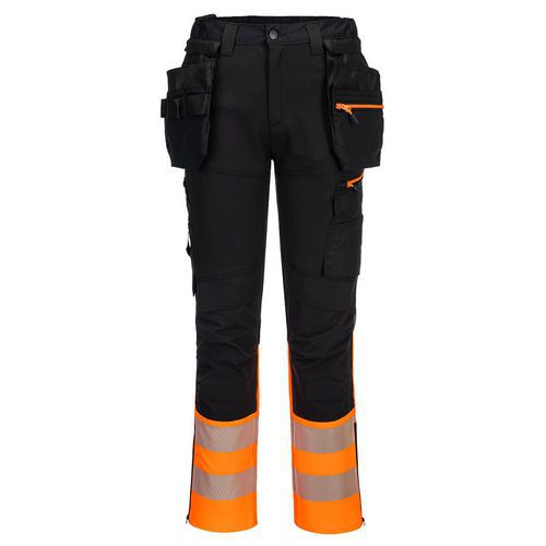 DX4 Hi-Vis kalhoty Craft 1. třídy s odnímatelným pouzdrem, černá/oranžová