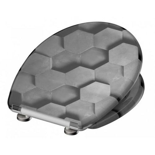 WC prknko Schtte, soft close, Grey Hexagons