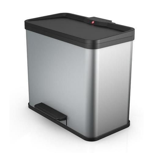 Kovový odpadkový koš Hailo Trio na tříděný odpad, objem 3 x 9 l,