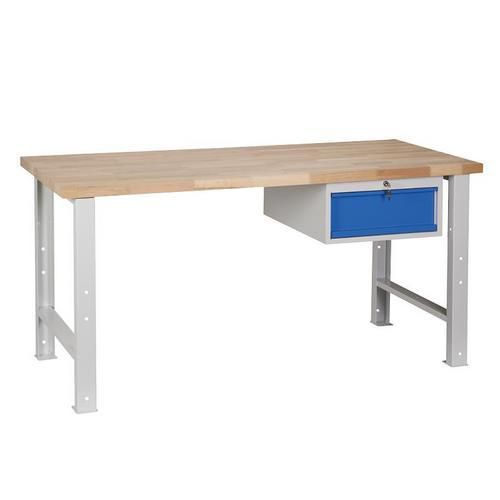 Dílenský stůl Weld se zásuvkou, 84 x 170 x 68,5 cm, šedý