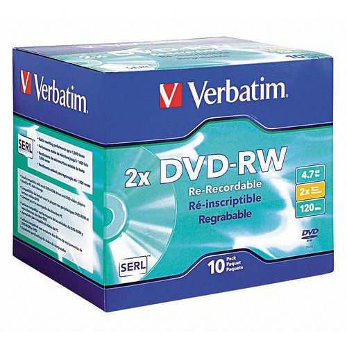 Verbatim DVD-RW 4,7 GB 4x, AZO, jewel box, 10 ks