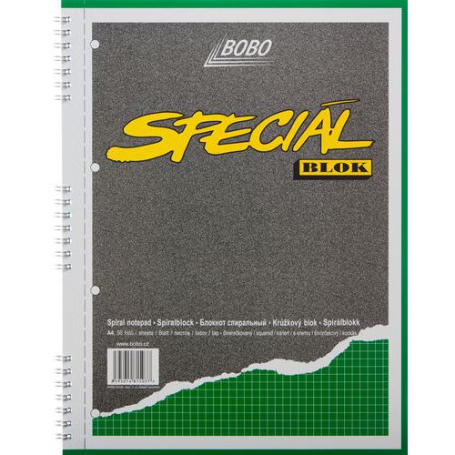Blok A4 special s kovovou bon spirlou, tverekovan, 5 ks