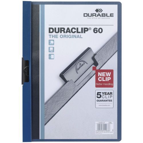 Rychlovzac desky DuraClip, 20 ks, kapacita 60 list, modr