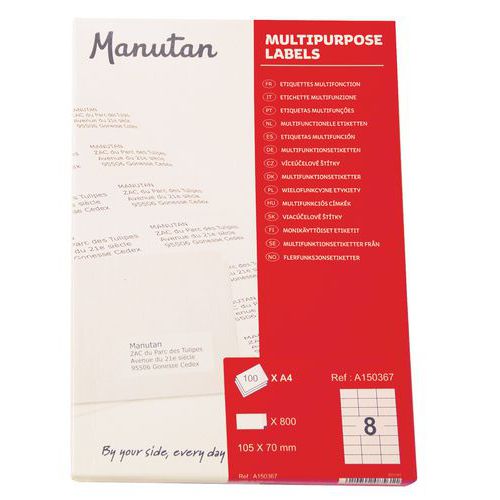 Samolepc etikety Manutan, 10,5 x 7 cm