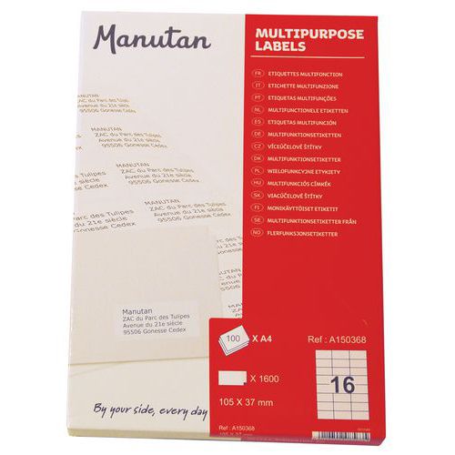 Samolepc etikety Manutan, 10,5 x 3,7 cm