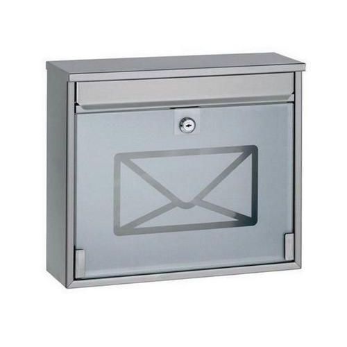 Kovová poštovní schránka Envelope, bílá/matný nerez