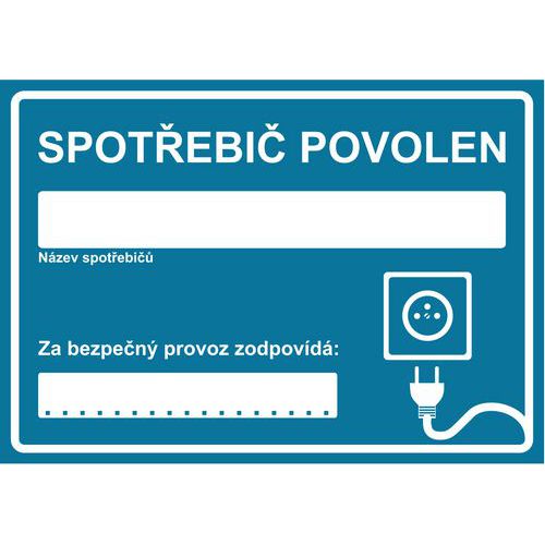 Informan bezpenostn tabulky - Spotebi povolen, plast