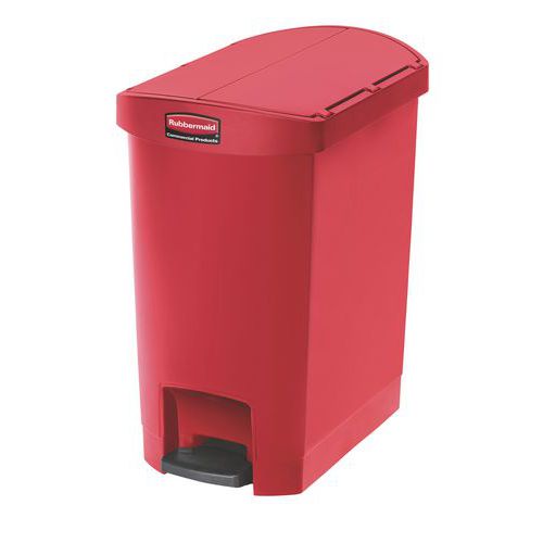 Plastový odpadkový koš Rubbermaid End Step, objem 30 l, červený