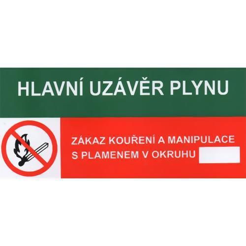 Informan bezpenostn tabulka - Hlavn uzvr plynu, Zkaz kou