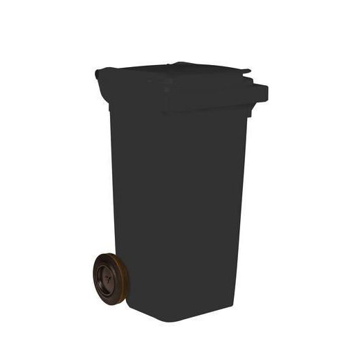 Plastová venkovní popelnice na tříděný odpad, objem 120 l, černá