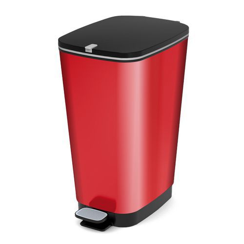 Plastový odpadkový koš Chic, objem 60 l, červený