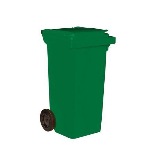 Plastová venkovní popelnice na tříděný odpad, objem 120 l, zelen