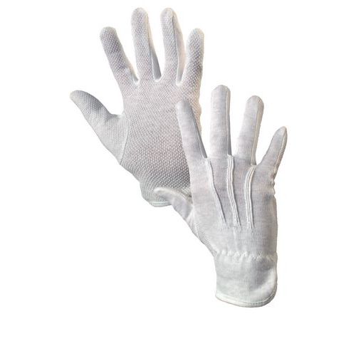 Bavlněné rukavice CXS s terčíky, bílé
